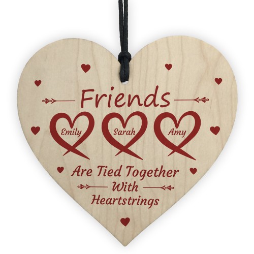 Personalised Best Friend Gift Wood Heart Friendship Thank You