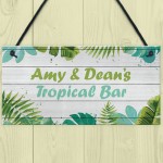 Personalised Tropical Bar Sign Novelty Home Bar Decor Signs Gift