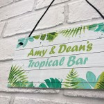 Personalised Tropical Bar Sign Novelty Home Bar Decor Signs Gift