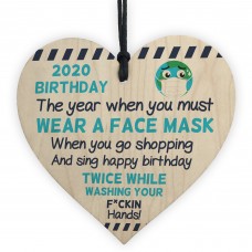 Funny Post Lockdown Birthday Gift Novelty Wooden Heart Gift