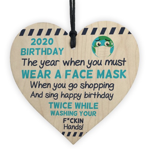 Funny Post Lockdown Birthday Gift Novelty Wooden Heart Gift