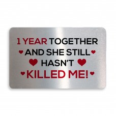 Funny Rude 1st Anniversary Gift For Wife Girlfriend Wallet Card