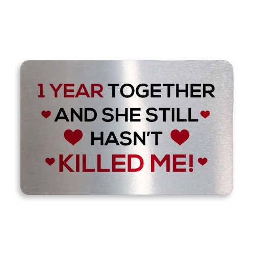 Funny Rude 1st Anniversary Gift For Wife Girlfriend Wallet Card