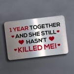 Funny Rude 1st Anniversary Gift For Wife Girlfriend Wallet Card