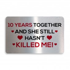Funny Rude 10th Anniversary Gift For Wife Girlfriend Wallet Card