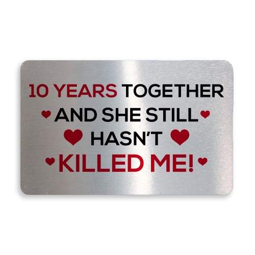 Funny Rude 10th Anniversary Gift For Wife Girlfriend Wallet Card