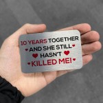 Funny Rude 10th Anniversary Gift For Wife Girlfriend Wallet Card