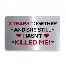 Funny Rude 3rd Anniversary Gift For Wife Girlfriend Wallet Card
