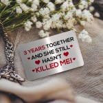 Funny Rude 3rd Anniversary Gift For Wife Girlfriend Wallet Card
