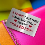 Funny Rude 3rd Anniversary Gift For Wife Girlfriend Wallet Card