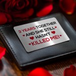 Funny Rude 3rd Anniversary Gift For Wife Girlfriend Wallet Card