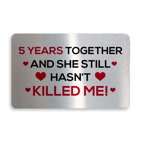 Funny Rude 5th Anniversary Gift For Wife Girlfriend Wallet Card