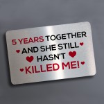 Funny Rude 5th Anniversary Gift For Wife Girlfriend Wallet Card