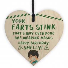 Rude Birthday Gift For Her Him Wooden Heart Funny Quarantine