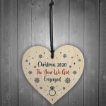 Personalised Christmas Decoration Engagement Gifts Wooden Heart