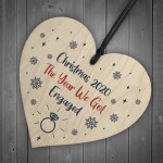 Personalised Christmas Decoration Engagement Gifts Wooden Heart