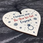 Personalised Christmas Decoration Engagement Gifts Wooden Heart