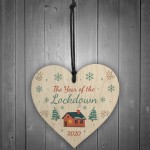 Christmas Year Of The Lockdown Wood Heart Tree Decoration Gifts