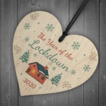 Christmas Year Of The Lockdown Wood Heart Tree Decoration Gifts