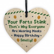 Funny Birthday Gift For Him Her Wood Heart Lockdown Quaratine