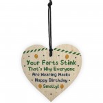 Funny Birthday Gift For Him Her Wood Heart Lockdown Quaratine