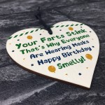 Funny Birthday Gift For Him Her Wood Heart Lockdown Quaratine