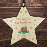 Wooden Star Christmas Tree Decoration Year Of The Lockdown Gift