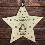 Christmas Wood Star The Year Of The Lockdown Tree Decoration