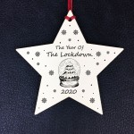 Christmas Wood Star The Year Of The Lockdown Tree Decoration