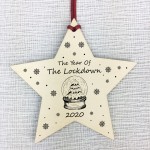 Christmas Wood Star The Year Of The Lockdown Tree Decoration