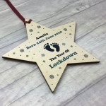 Personalised Newborn Baby Gifts Christmas Tree Bauble Wood Star