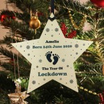 Personalised Newborn Baby Gifts Christmas Tree Bauble Wood Star