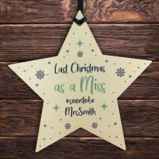 PERSONALISED Engagement Christmas Gift Tree Bauble Decoration