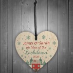 Personalised Christmas Lockdown Decoration Hanging Wood Heart