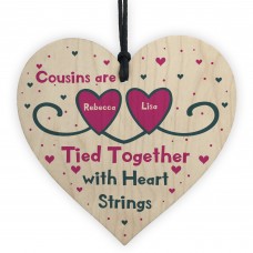 Cousin Gift For Birthday Christmas Wooden Heart Thank You Gift