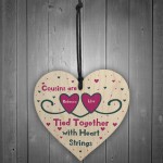 Cousin Gift For Birthday Christmas Wooden Heart Thank You Gift