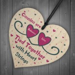 Cousin Gift For Birthday Christmas Wooden Heart Thank You Gift