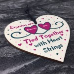 Cousin Gift For Birthday Christmas Wooden Heart Thank You Gift