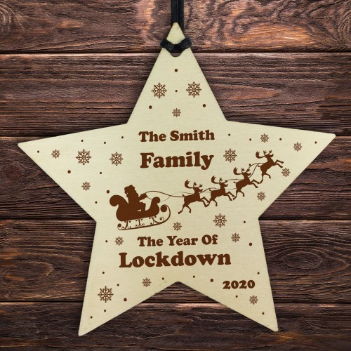 Personalised Family Christmas Bauble Lockdown Memory Tree Decor