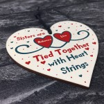 Gift For Sister Birthday Christmas Wood Heart PERSONALISED