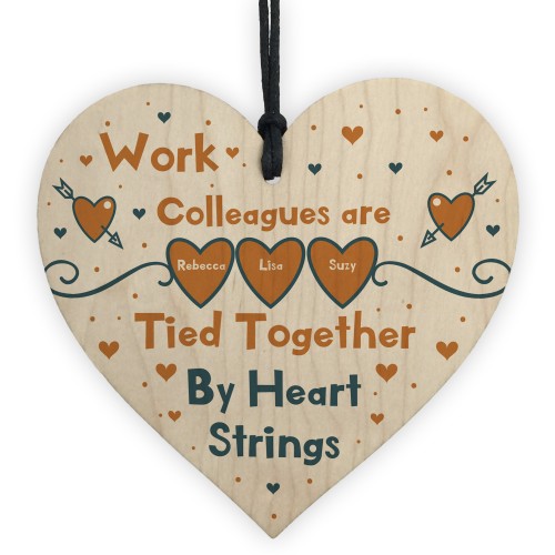 Colleague Gift For Friends Birthday Wood Heart Thank You Leaving