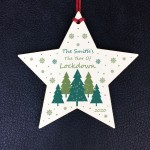 Personalised Christmas Lockdown Bauble Wood Star Tree Decor