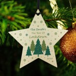 Personalised Christmas Lockdown Bauble Wood Star Tree Decor