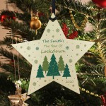 Personalised Christmas Lockdown Bauble Wood Star Tree Decor