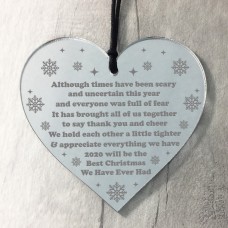 Lockdown Poem Gift Engraved Heart Family Christmas Decoration