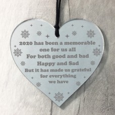 Lockdown Poem Gift Christmas Tree Decoration Engraved Heart