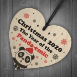 Funny Christmas Tree Decoration Wood Heart Bauble Quarantine