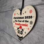 Funny Christmas Tree Decoration Wood Heart Bauble Quarantine