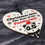 Funny Christmas Tree Decoration Wood Heart Bauble Quarantine