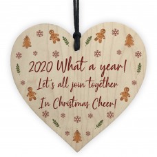 Lockdown Quarantine Memory Wood Heart Christmas Tree Decor